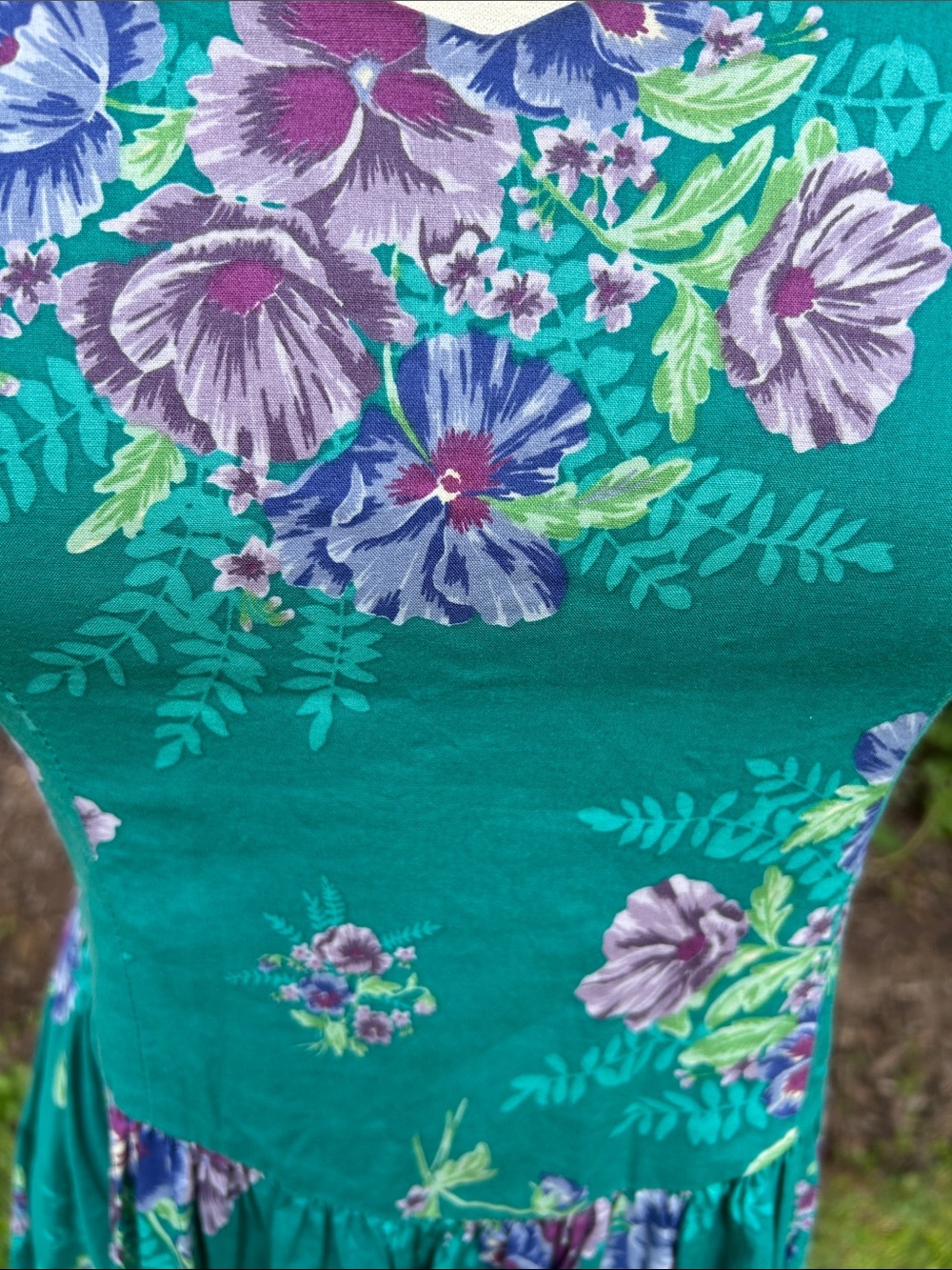 Vintage 90s Laura Ashley Floral Cotton Sundress Made in Great Britain Size 10 - Picture 6 of 12